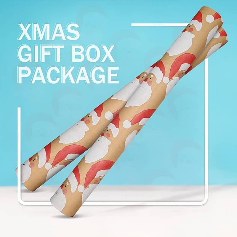 Roll Of Kraft Santa Claus Wrapping Paper Roll Colorful Gift - Temu